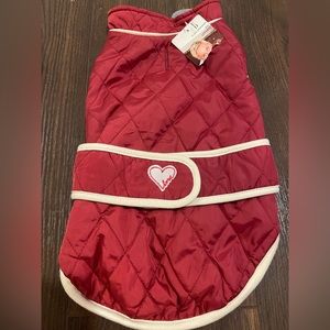 Ellen DeGeneres Dog puffer jacket vest with love heart design size Medium.